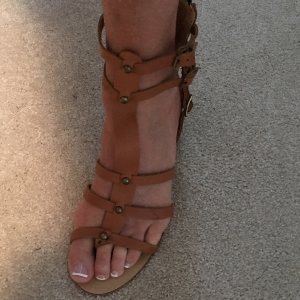NWOB Rebel leather gladiator sandals